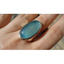 925 zilver ring met chalcedoon maat 20 - Vanoli