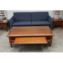 houten salontafel + 2 bijzettafels + theetafel te koop