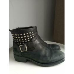 Poelman leren biker laarsjes maat 40 boots studs festival