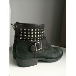 Poelman leren biker laarsjes maat 40 boots studs festival