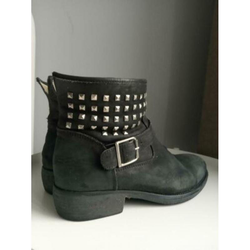 Poelman leren biker laarsjes maat 40 boots studs festival