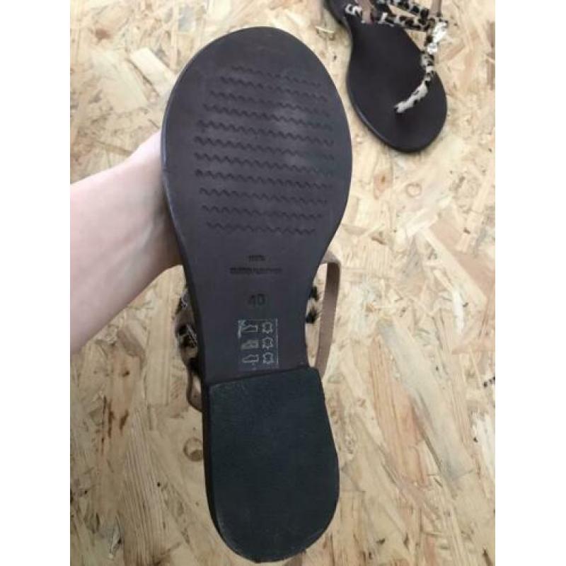 Slippers leer maat 40