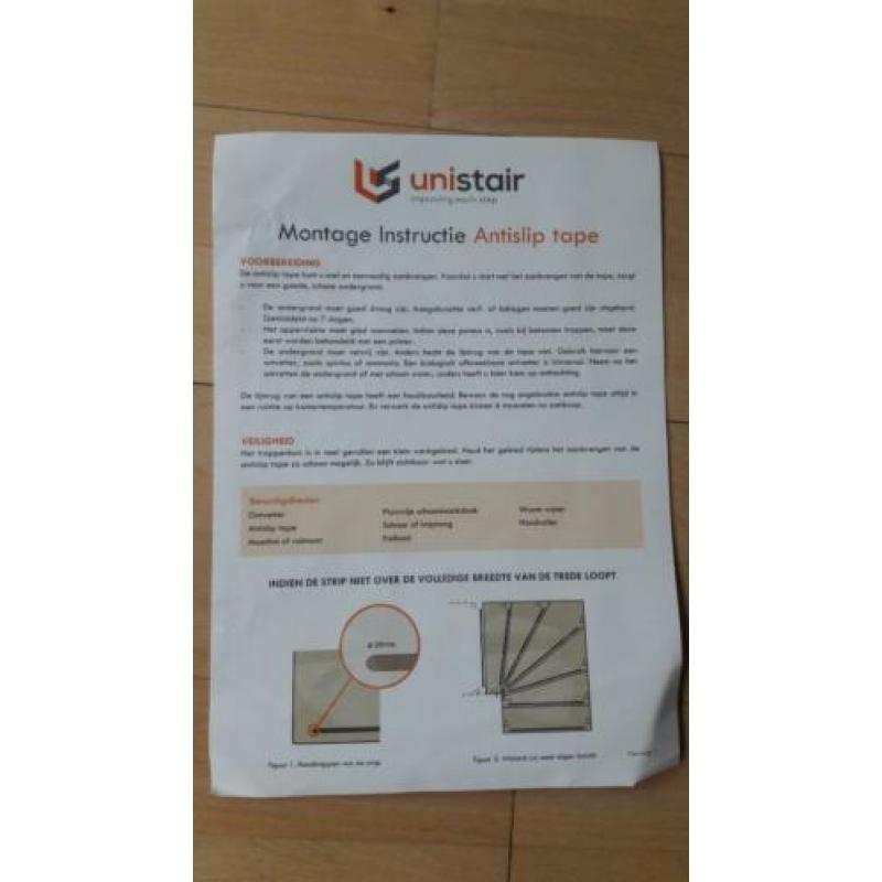 Antislip rubber trap strip zelfklevend 28mm Grijs 15 meter N