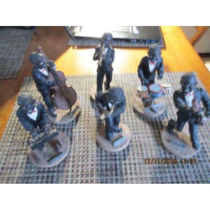 Jazzorkest Negroïde Figuurtjes 6 stuks Hoogte 15 cm