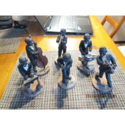 Jazzorkest Negroïde Figuurtjes 6 stuks Hoogte 15 cm
