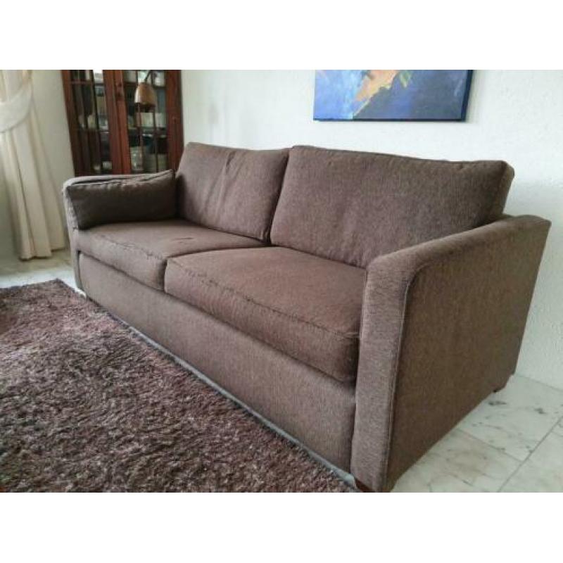 2x 2,5 zits bank met bijpassend kleed (bruin)