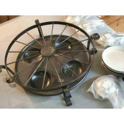 Gourmetset, diameter 34(42)cm hoogte 10cm