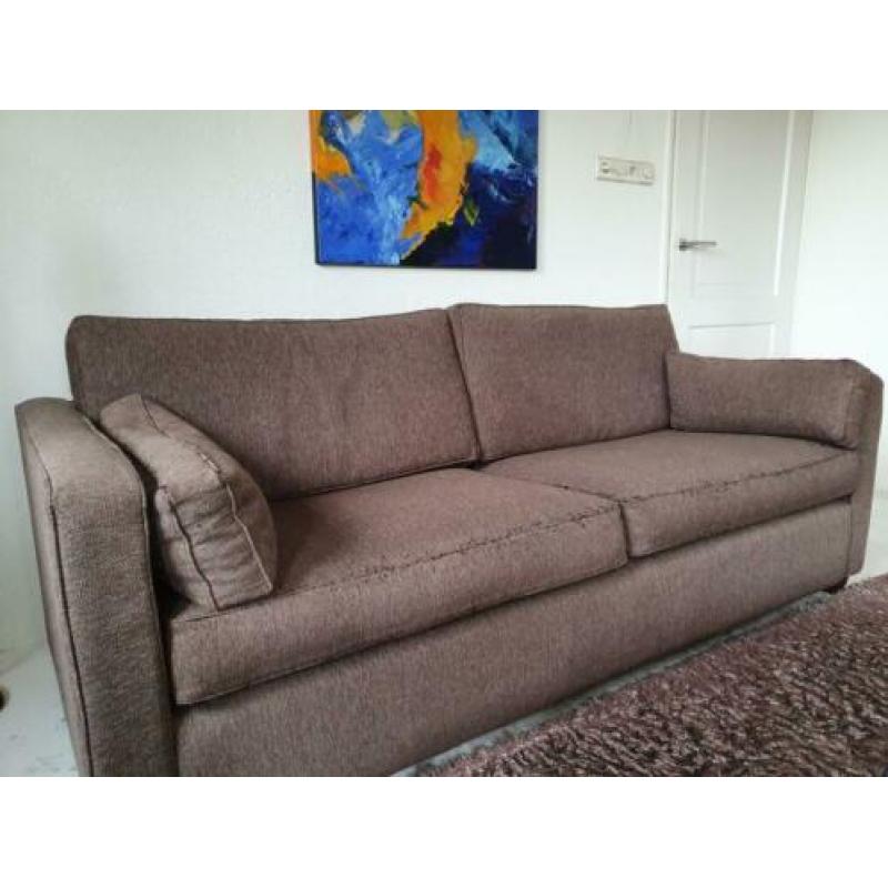 2x 2,5 zits bank met bijpassend kleed (bruin)