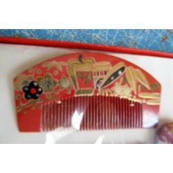 Japanse Lacquer en goud maki Haardecoratie (nieuw in doos)