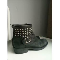 Poelman leren biker laarsjes maat 40 boots studs festival