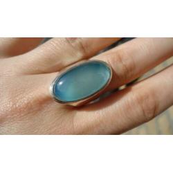 925 zilver ring met chalcedoon maat 20 - Vanoli
