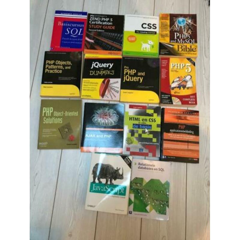 14 programmeer boeken. PHP, Javascript, CSS en HTML