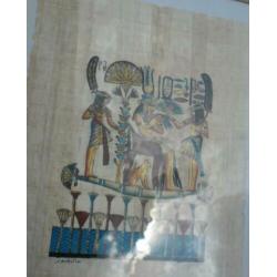 Egyptisch papyrus schilderij met goudopdruk