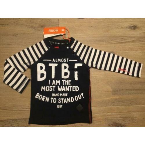 Nieuw longsleeve Born to be Famous streep jongen merk 62