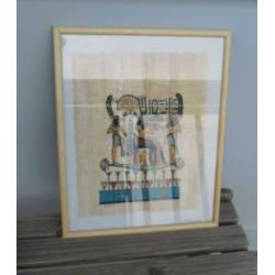 Egyptisch papyrus schilderij met goudopdruk