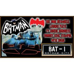 Batman '66 Batmobile Bat-1 licence plate kentekenplaat