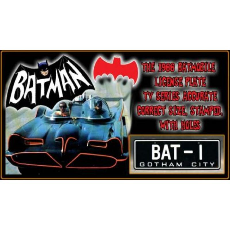 Batman '66 Batmobile Bat-1 licence plate kentekenplaat
