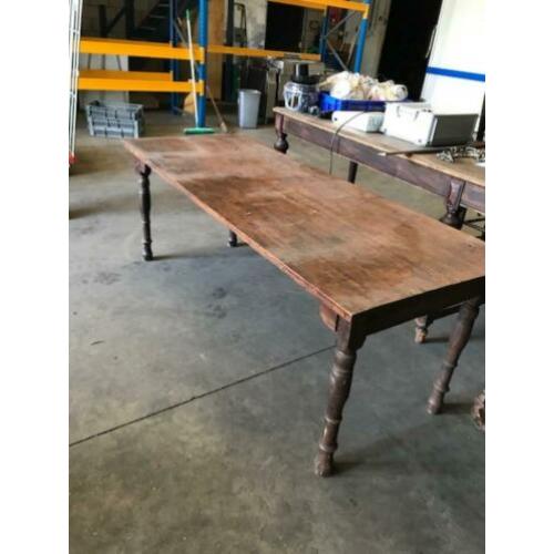 Antieke Houten eettafel 80x197
