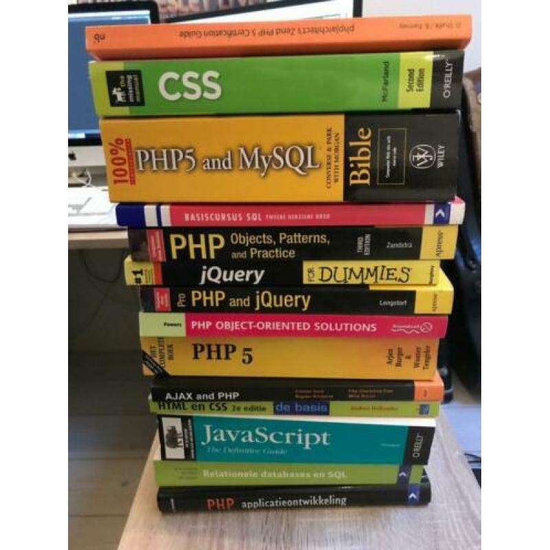 14 programmeer boeken. PHP, Javascript, CSS en HTML