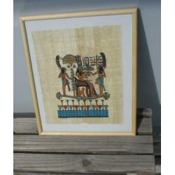 Egyptisch papyrus schilderij met goudopdruk