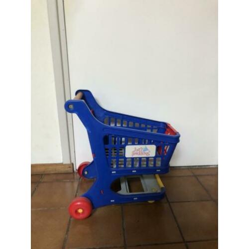 Speelgoed winkelwagentje blauw