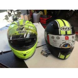 Intergraal helm met zonnevizier fluo. maat l
