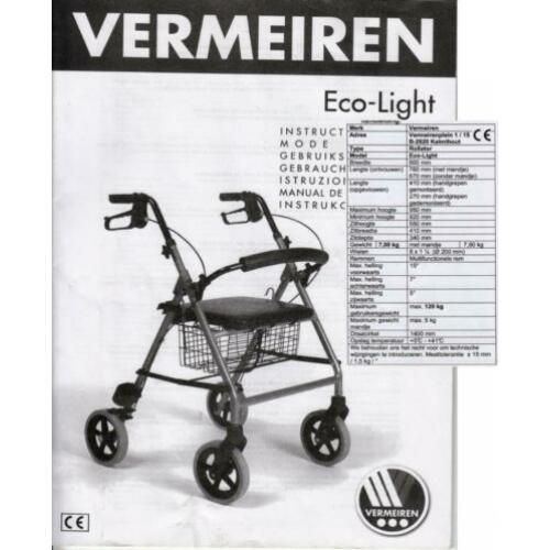 4-wiel Rollator Vermeiren Eco-Light.