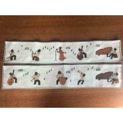 Vintage / 2 Retro Pianoleggers - 64cm x 12,5cm