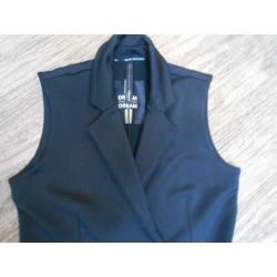 10 DAYS lang zwart mouwloos vest maat 1(38/40) zgan