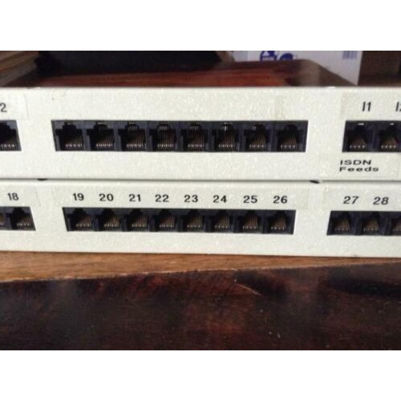 Twee 19 inch netwerk-ISDN 8P8C modular plug connector racks