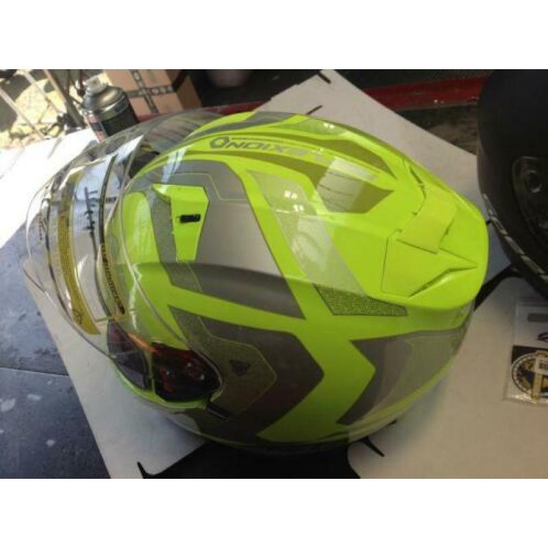 Intergraal helm met zonnevizier fluo. maat l