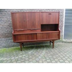 Deens design highboard wandmeubel mid century vintage teak