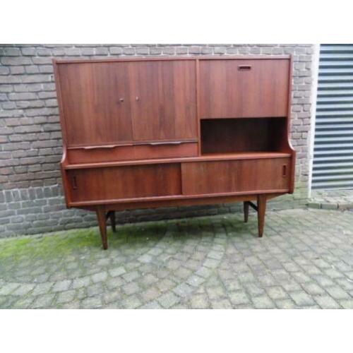Deens design highboard wandmeubel mid century vintage teak