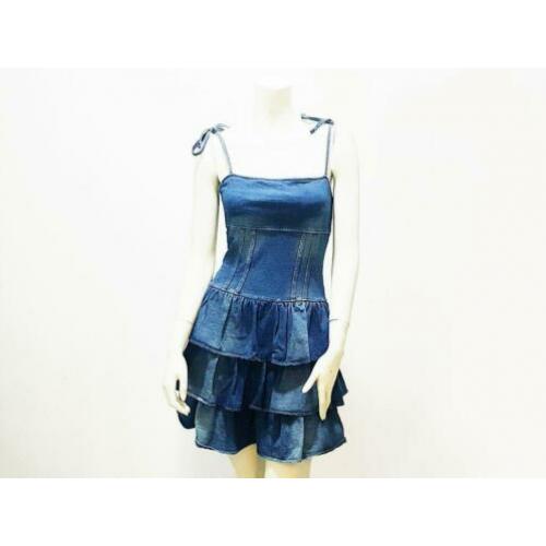 H&M Spijker jurk blauw corset zomer mt. S: 10,-