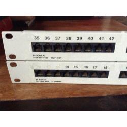 Twee 19 inch netwerk-ISDN 8P8C modular plug connector racks
