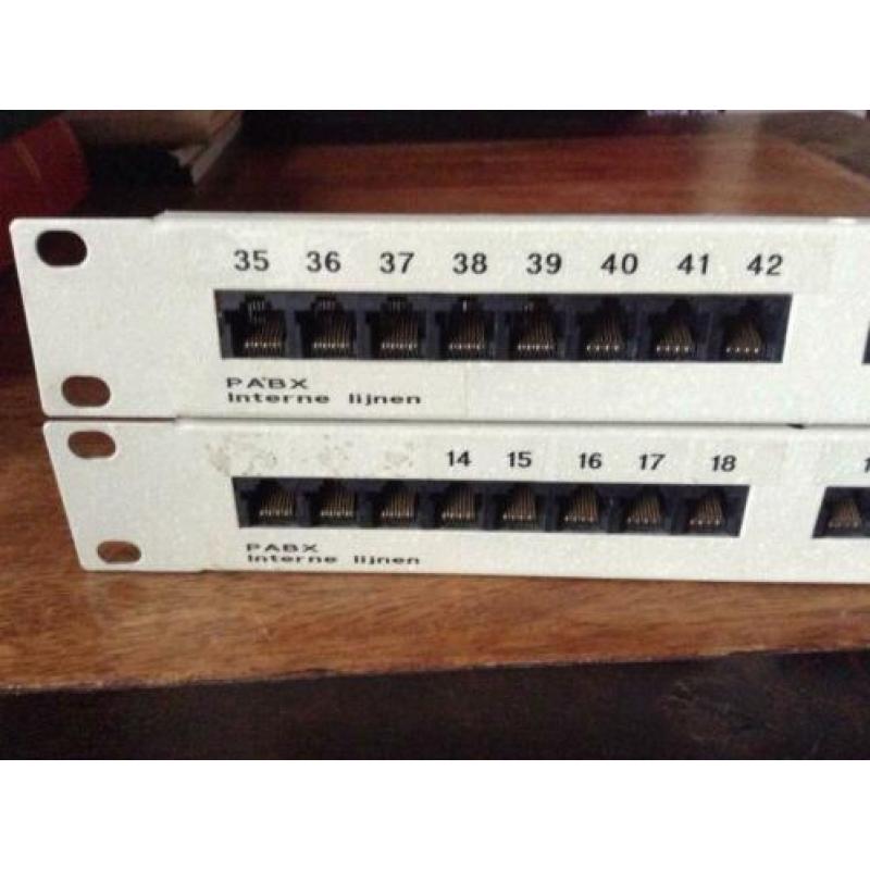 Twee 19 inch netwerk-ISDN 8P8C modular plug connector racks