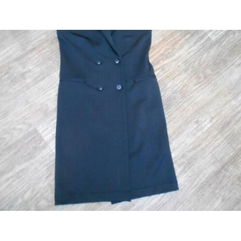 10 DAYS lang zwart mouwloos vest maat 1(38/40) zgan