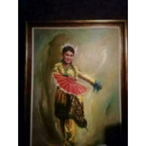 balinese danseres olieverf op doek