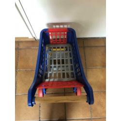 Speelgoed winkelwagentje blauw