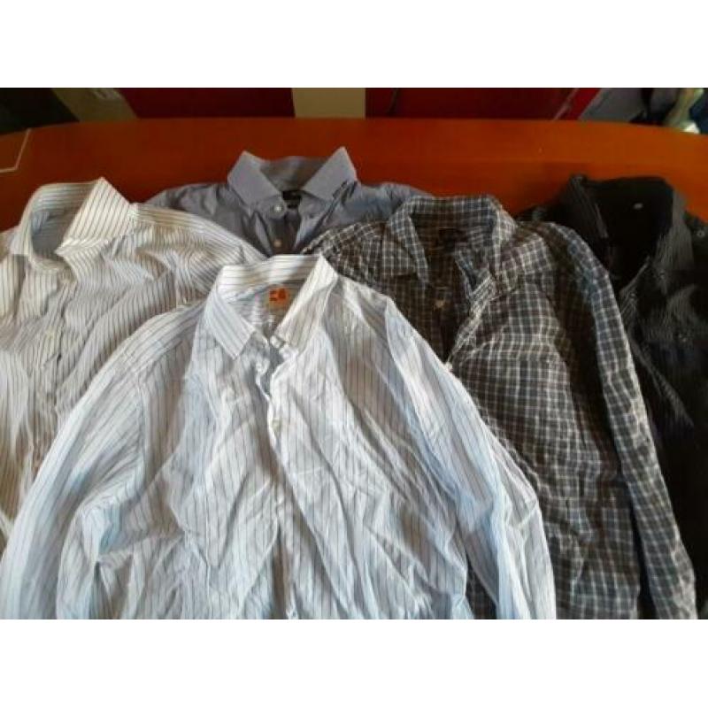 5 merk overhemden, o.a. Hugo Boss, Boss Orange, GAP, Guess