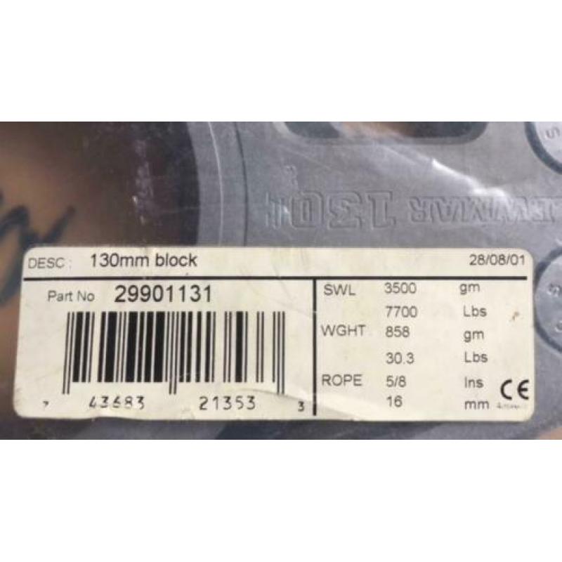 Lewmar Racing blok 130 mm schijf aluminium 2 stuks