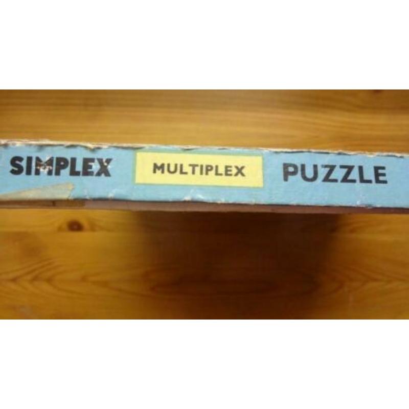 Zeldzame Vintage Houten ronde Puzzel van Simplex De Haven