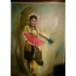balinese danseres olieverf op doek