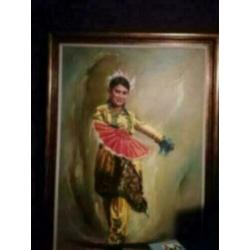 balinese danseres olieverf op doek
