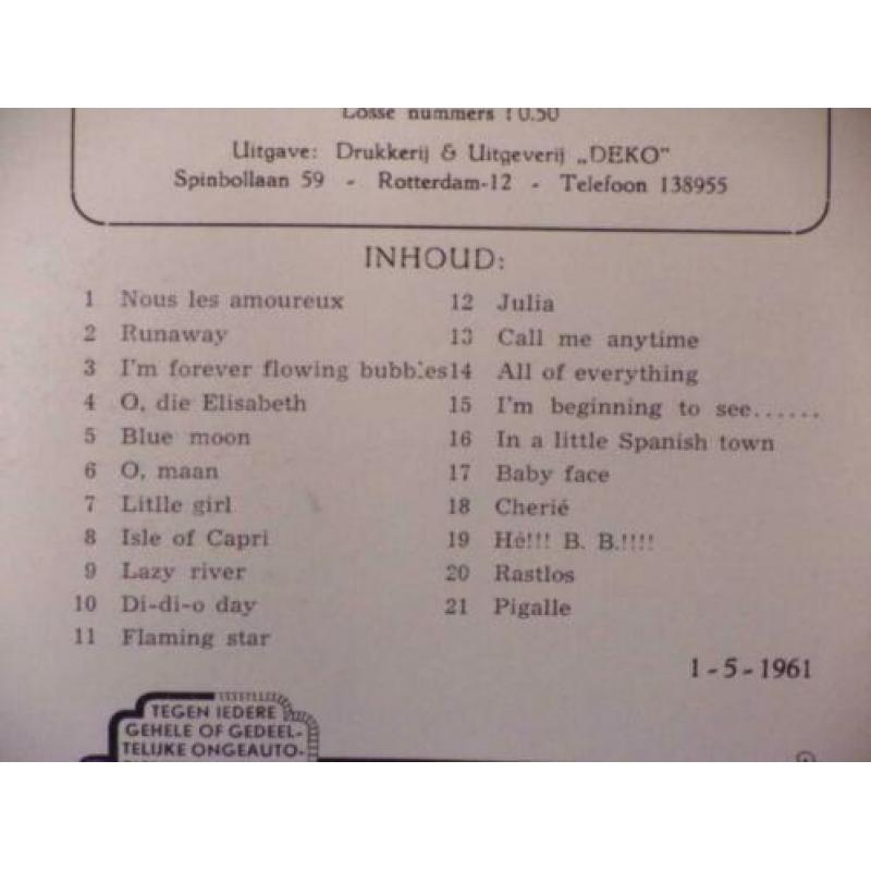 2x Juke Box Songs (1-2) P/S € 4,50 (Samen € 6,50)