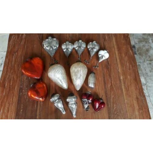 Glazen ornamenten 14 stuks