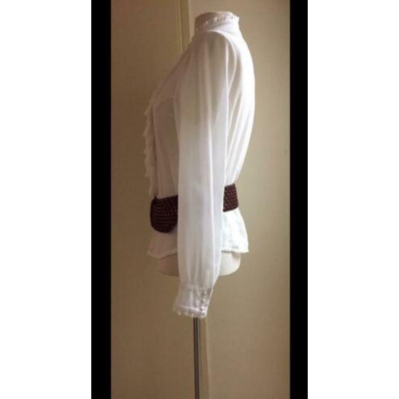 Made in Italy 36/38 roezel blouse wit/offwhite