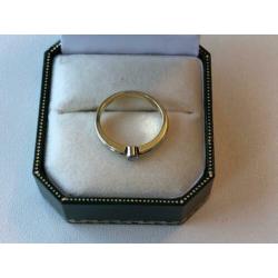 Anna + Nina 14k Gouden Ring met Diamant maat 16 Bicolor