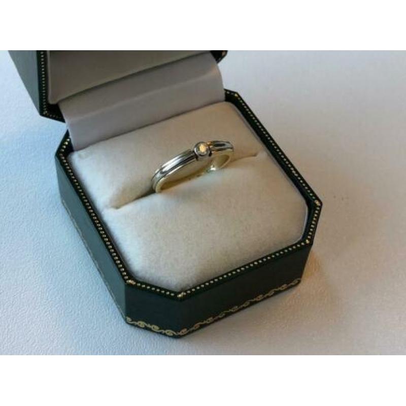 Anna + Nina 14k Gouden Ring met Diamant maat 16 Bicolor