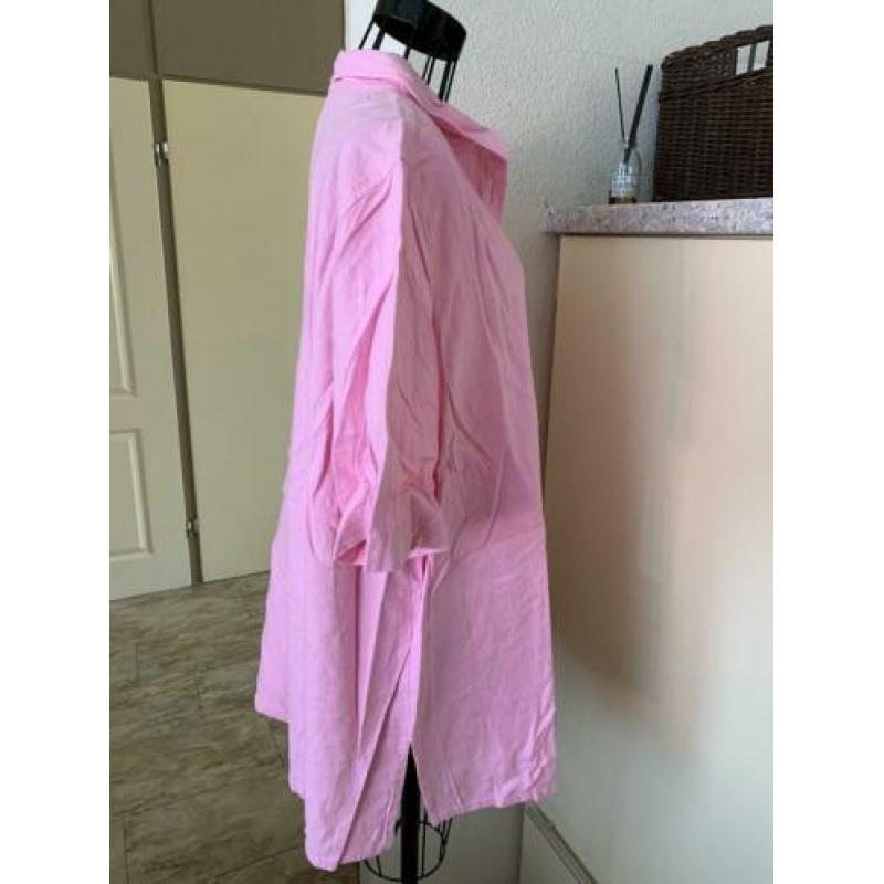Roze blouson(55%linnen) van Ulla popken, maat 46/48